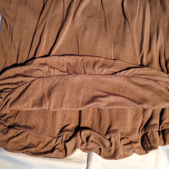 ⚡3/$20⚡ FOR JOSEPH Brown Tank Top Rumpled Cropped Hem Size Small - Picture 5 of 5